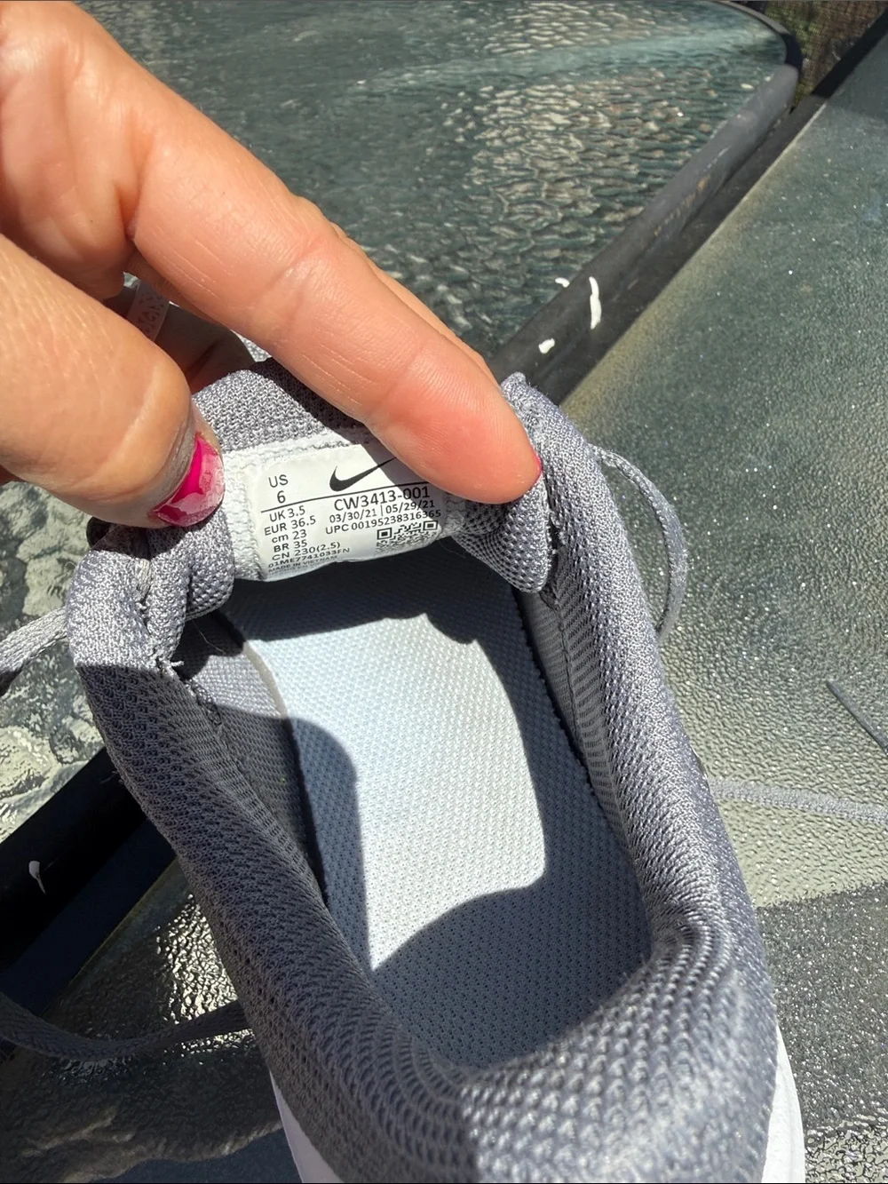 Nike White and Gray Twin Pair Athletic Sneakers